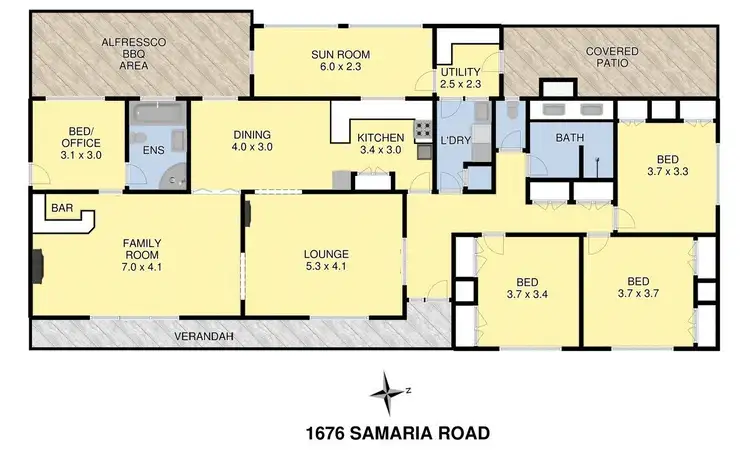 Floorplan of Homely rural property listing, 1676 Samaria Rd, Benalla VIC 3672