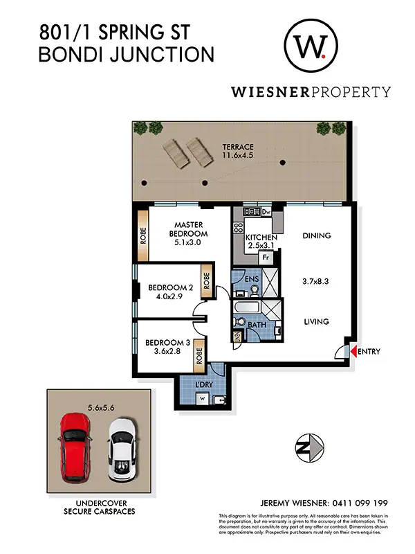 Floorplan of Homely apartment listing, Unit 801/1 Spring St, Bondi Junction NSW 2022