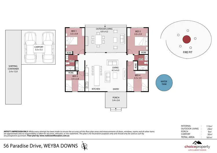 Floorplan of Homely house listing, 56 Paradise Dr, Weyba Downs QLD 4562