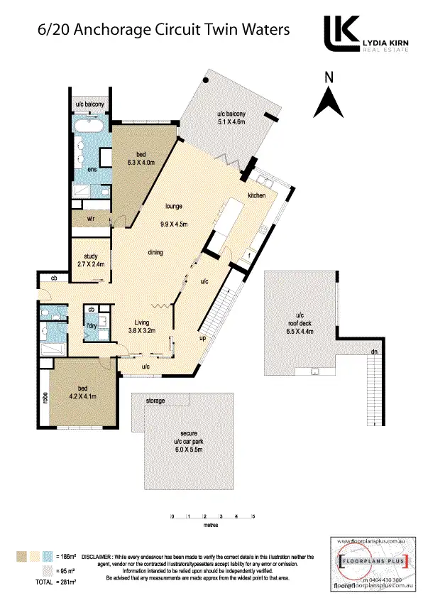 Floorplan of Homely apartment listing, Unit 6/20 Anchorage Cct, Twin Waters QLD 4564