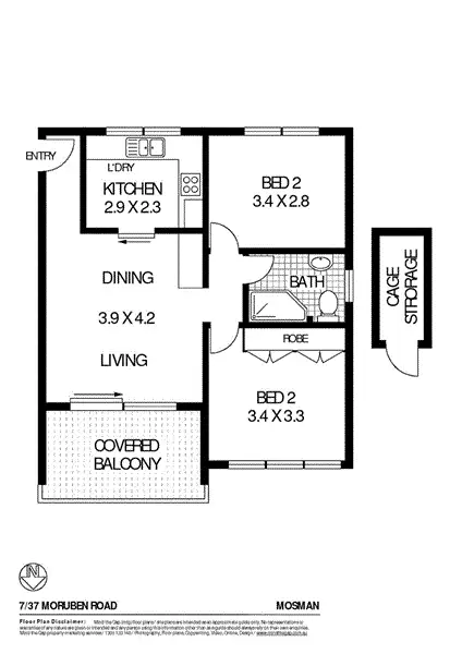 Floorplan of Homely apartment listing, Unit 7/37 Moruben Rd, Mosman NSW 2088