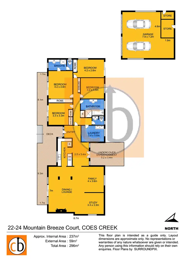 Floorplan of Homely house listing, 22-24 Mountain Breeze Ct, Coes Creek QLD 4560