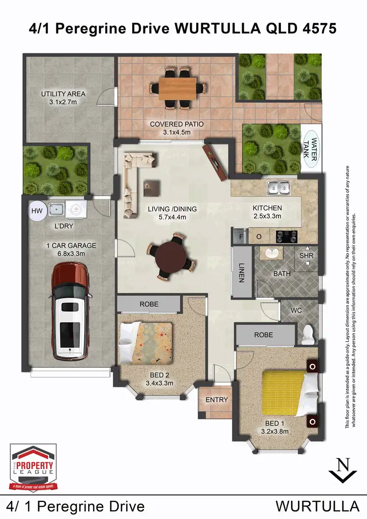 Floorplan of Homely unit listing, Unit 4/1 Peregrine Dr, Wurtulla QLD 4575