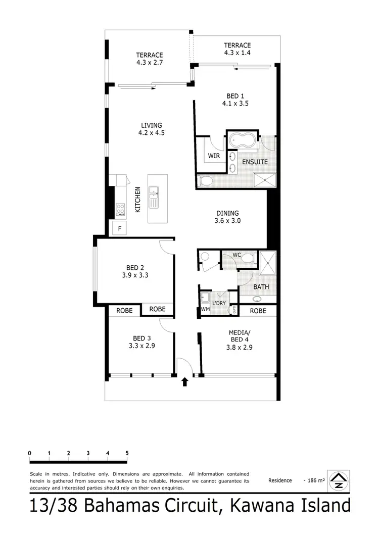 Floorplan of Homely apartment listing, Unit 13/38 Bahamas Cct, Kawana Island QLD 4575