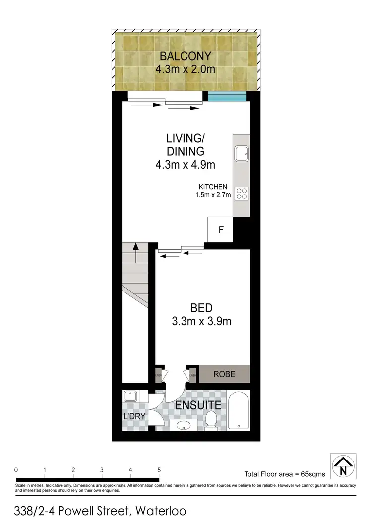 Floorplan of Homely unit listing, 338/2-4 Powell Street, Waterloo NSW 2017
