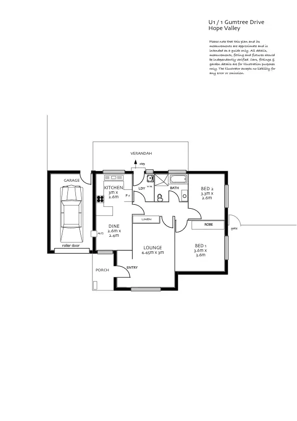 Floorplan of Homely unit listing, Unit 1/1 Gum Tree Drive, Hope Valley SA 5090