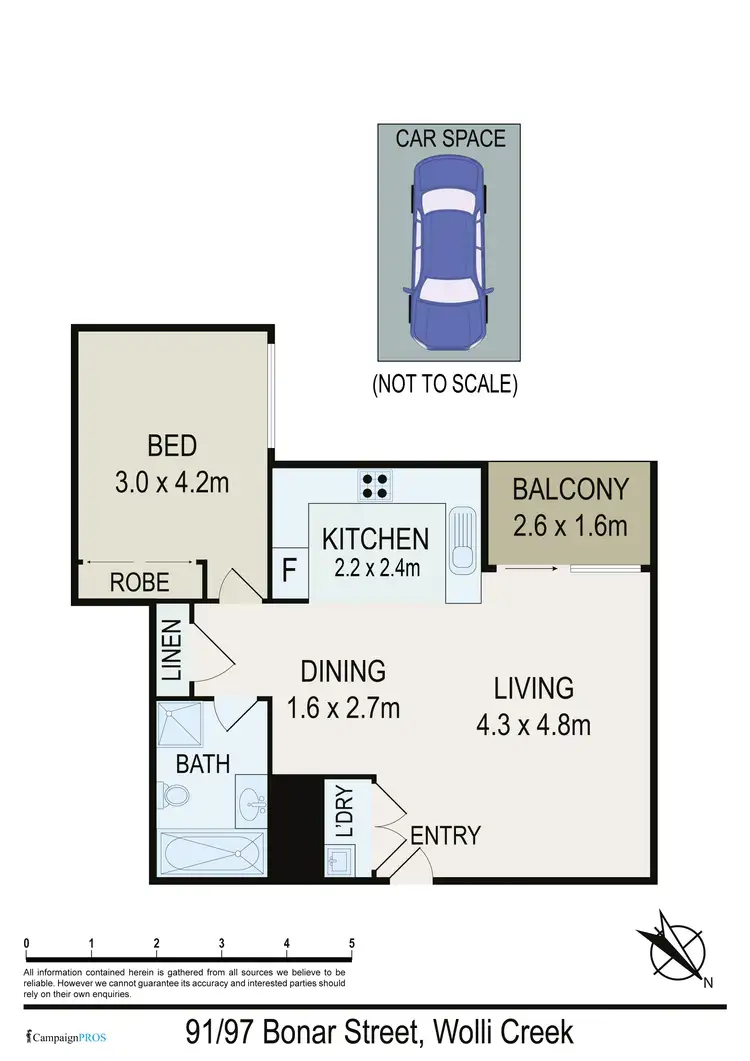 Floorplan of Homely apartment listing, Unit 91/97 Bonar St, Wolli Creek NSW 2205