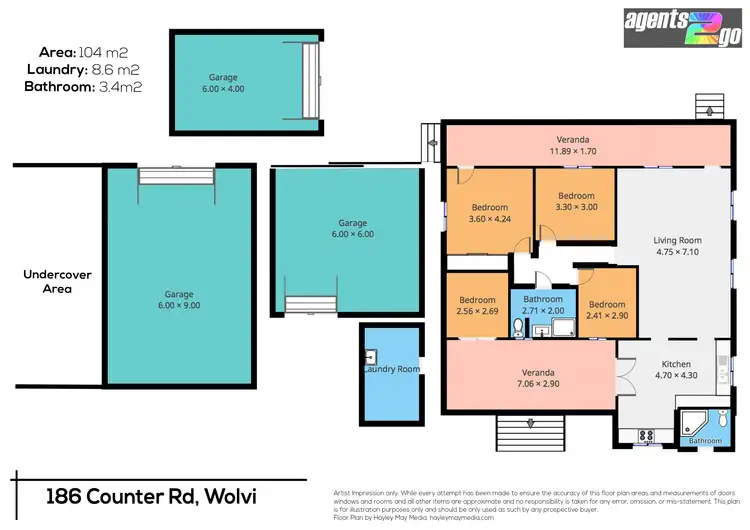 Floorplan of Homely house listing, 186 Counter Rd, Wolvi QLD 4570