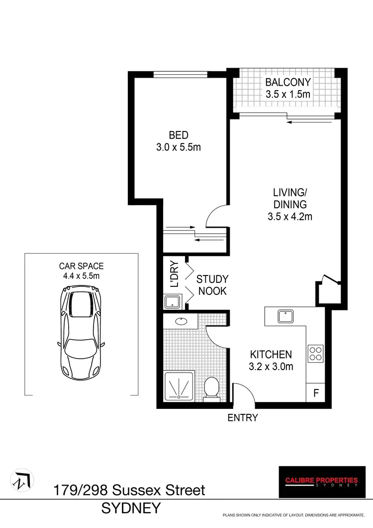 Floorplan of Homely apartment listing, Unit 179/298-304 Sussex St, Sydney NSW 2000