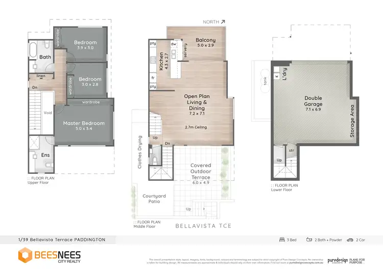 Floorplan of Homely townhouse listing, 1/39 Bellavista Tce, Paddington QLD 4064