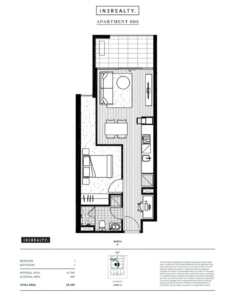 Floorplan of Homely apartment listing, 603/240-250 Lygon St, Brunswick East VIC 3057