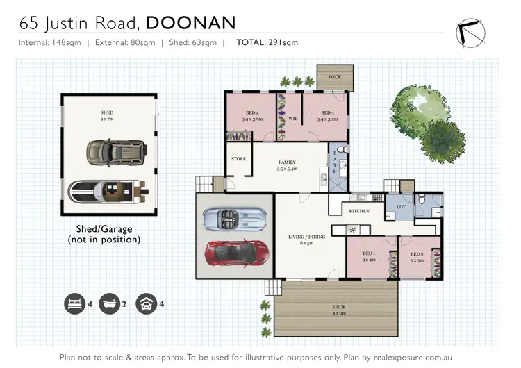 Floorplan of Homely house listing, 65 Justin Rd, Doonan QLD 4562