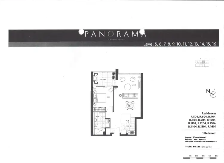 Floorplan of Homely apartment listing, Unit 704/220 Pacific Hwy, Crows Nest NSW 2065
