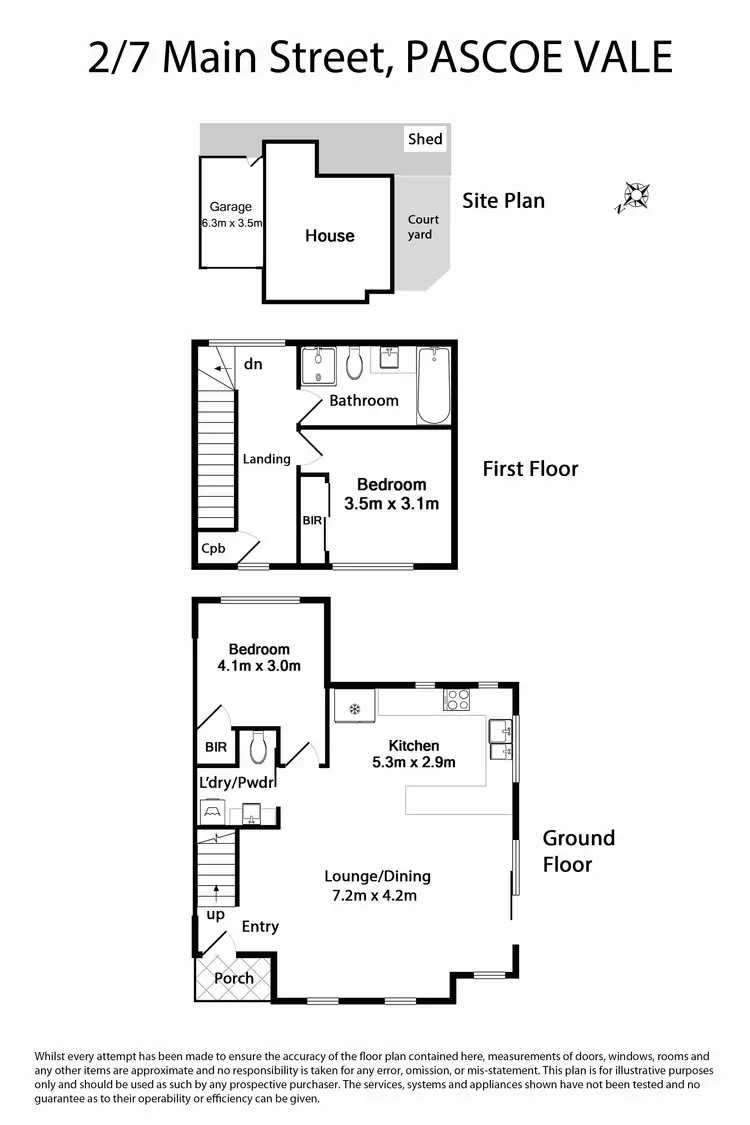 Floorplan of Homely townhouse listing, 2/7 Main Street, Pascoe Vale VIC 3044