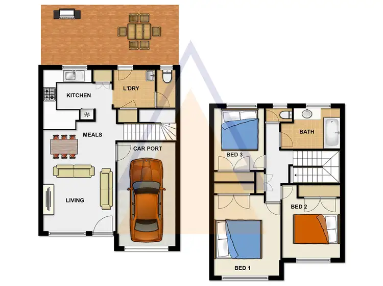 Floorplan of Homely townhouse listing, Unit 66/15 Vitko St, Woodridge QLD 4114
