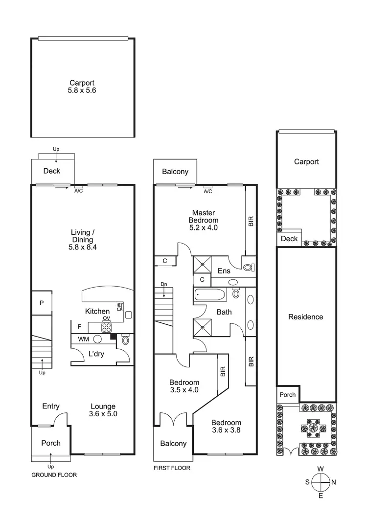 Floorplan of Homely townhouse listing, 769B Hampton St, Brighton VIC 3186