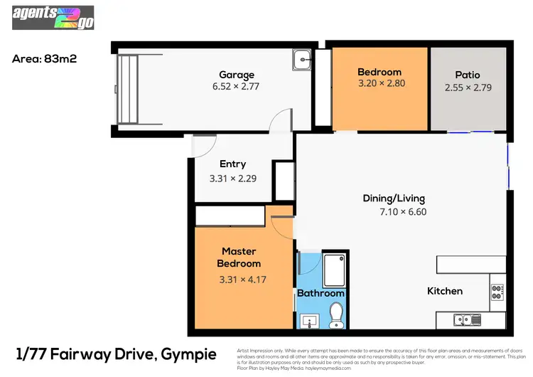 Floorplan of Homely unit listing, Unit 1/77 Fairway Dr, Gympie QLD 4570