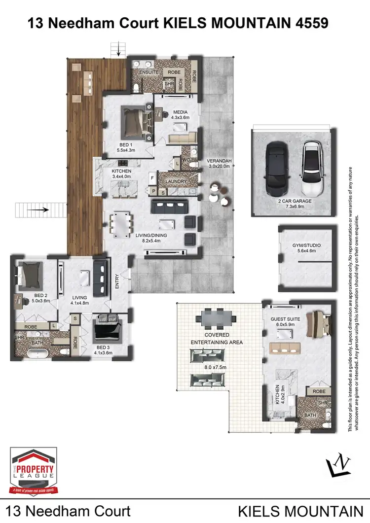 Floorplan of Homely rural property listing, 13 Needham Ct, Kiels Mountain QLD 4559