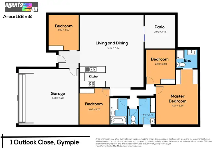 Floorplan of Homely house listing, 1 Outlook Cl, Gympie QLD 4570