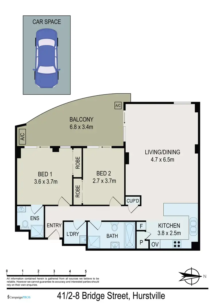 Floorplan of Homely apartment listing, Unit 41/2-8 Bridge St, Hurstville NSW 2220