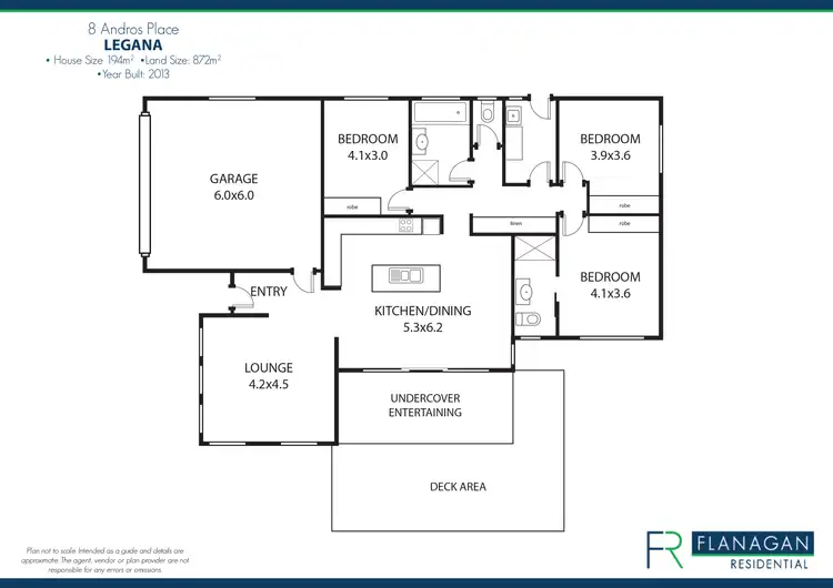 Floorplan of Homely house listing, 8 Andros Pl, Legana TAS 7277