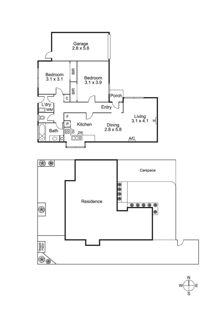 Floorplan of Homely unit listing, Unit 8/50 Fewster Rd, Hampton VIC 3188