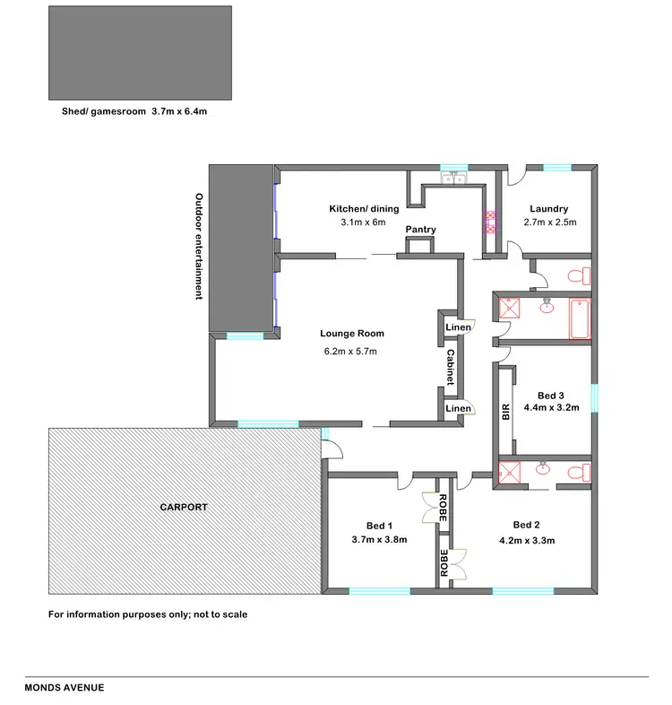 Floorplan of Homely house listing, 48 Monds Ave, Benalla VIC 3672