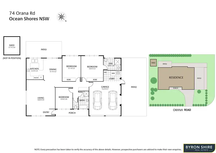 Floorplan of Homely house listing, 74 Orana Rd, Ocean Shores NSW 2483