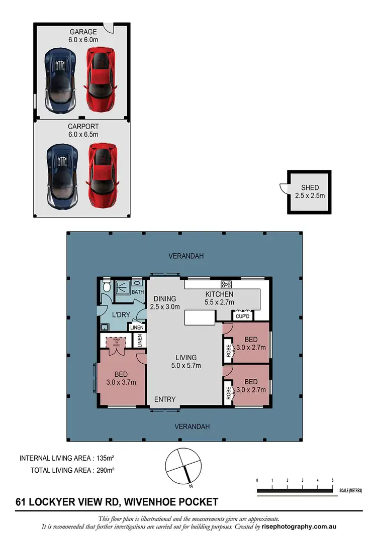 Floorplan of Homely house listing, 61 Lockyer View Rd, Wivenhoe Pocket QLD 4306