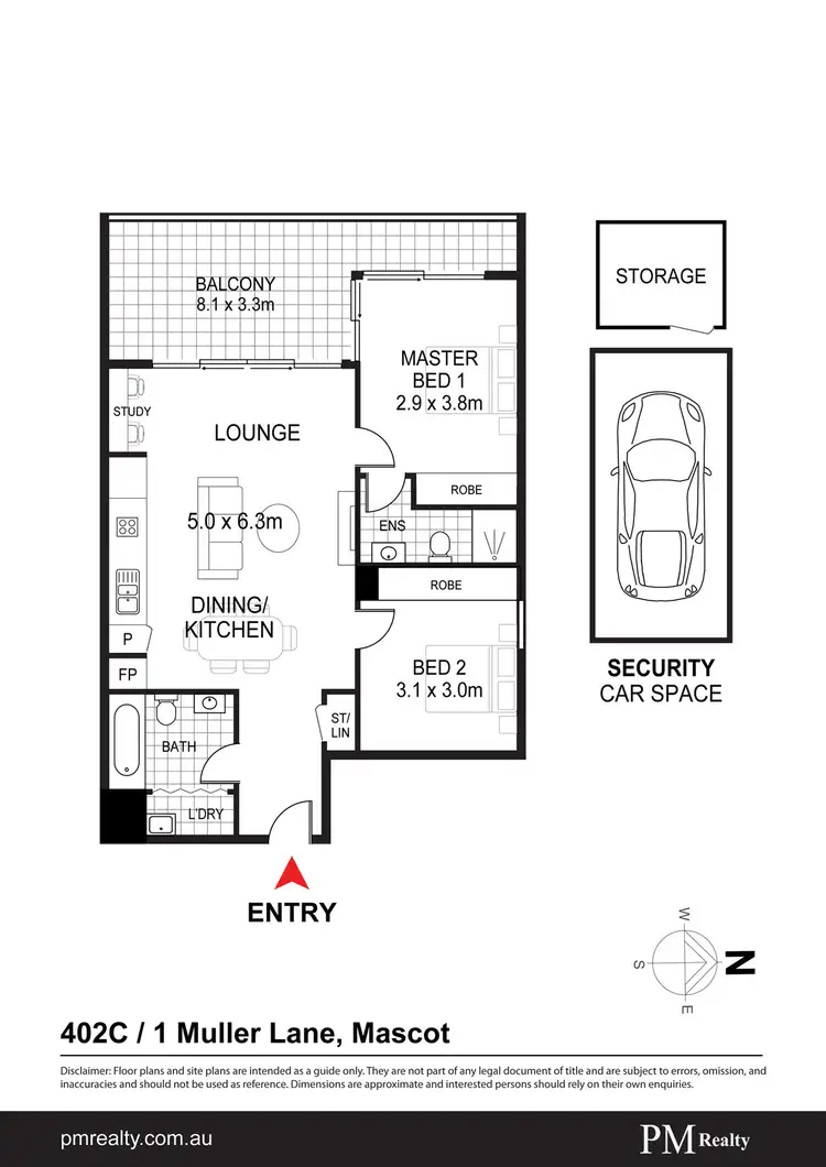 Floorplan of Homely apartment listing, 402C/1 Muller Lane, Mascot NSW 2020