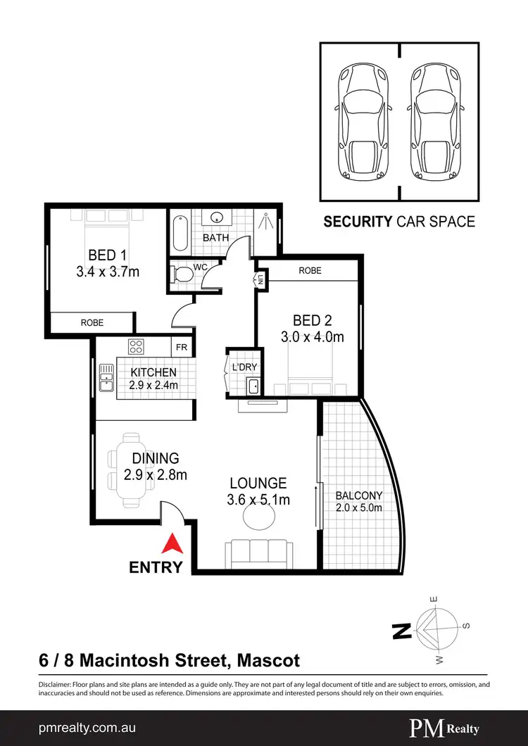 Floorplan of Homely apartment listing, 6/8 Macintosh St, Mascot NSW 2020