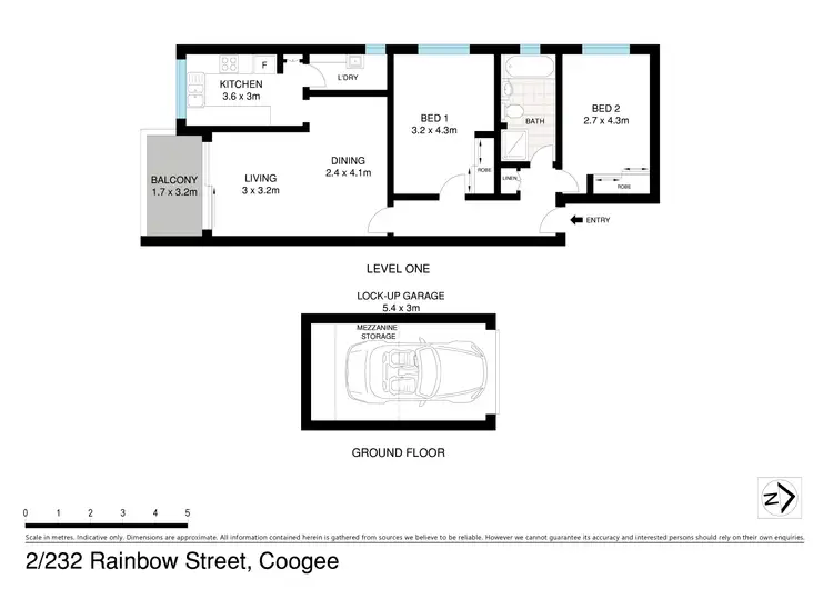 Floorplan of Homely apartment listing, Unit 2/232-234 Rainbow St, Coogee NSW 2034