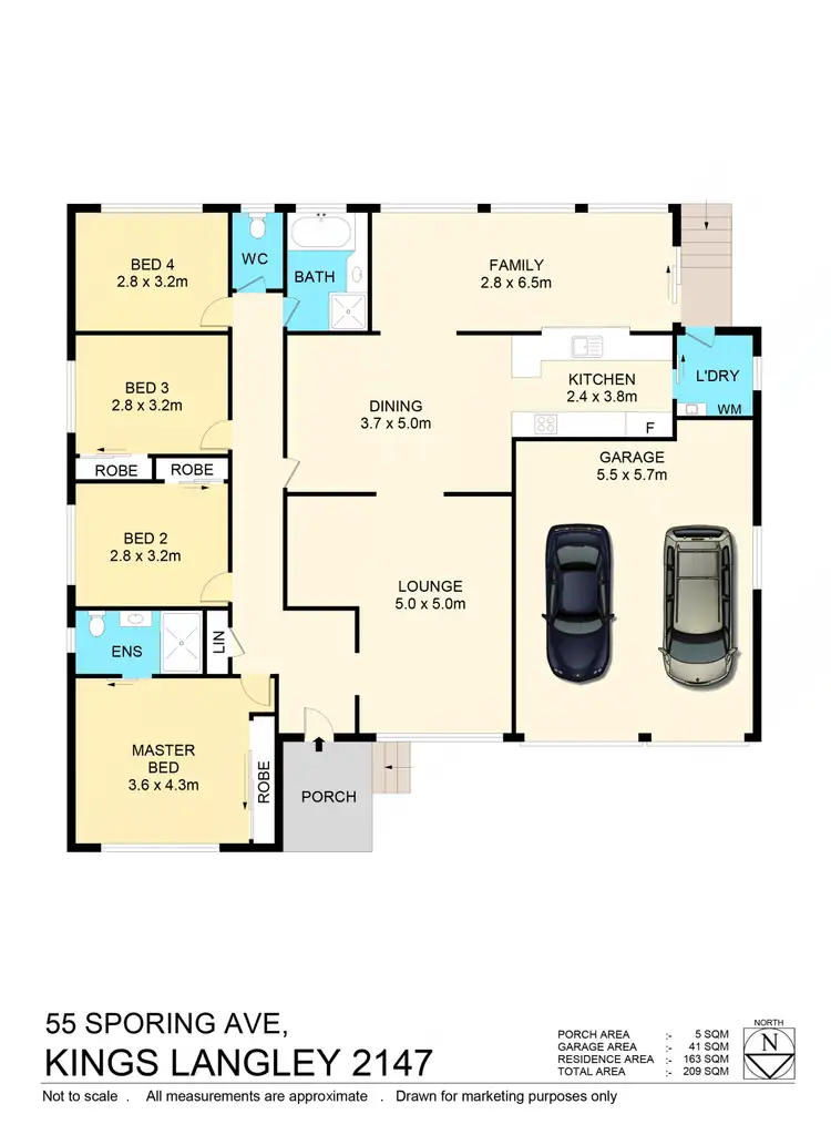 Floorplan of Homely house listing, 55 Sporing Ave, Kings Langley NSW 2147