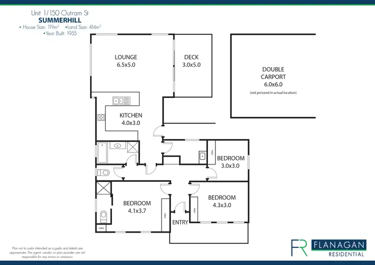 Floorplan of Homely townhouse listing, Unit 1/150 Outram St, Summerhill TAS 7250
