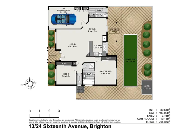 Floorplan of Homely villa listing, Unit 13/24 Sixteenth Avenue, Brighton QLD 4017