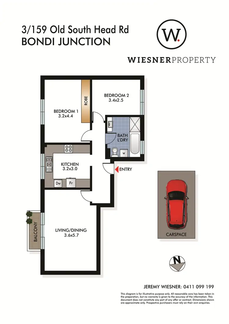 Floorplan of Homely apartment listing, Unit 3/159 Old South Head Rd, Bondi Junction NSW 2022