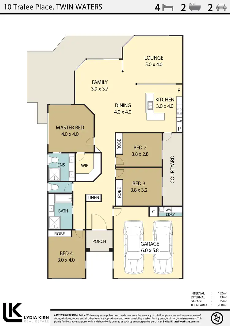 Floorplan of Homely house listing, 10 Tralee Pl, Twin Waters QLD 4564