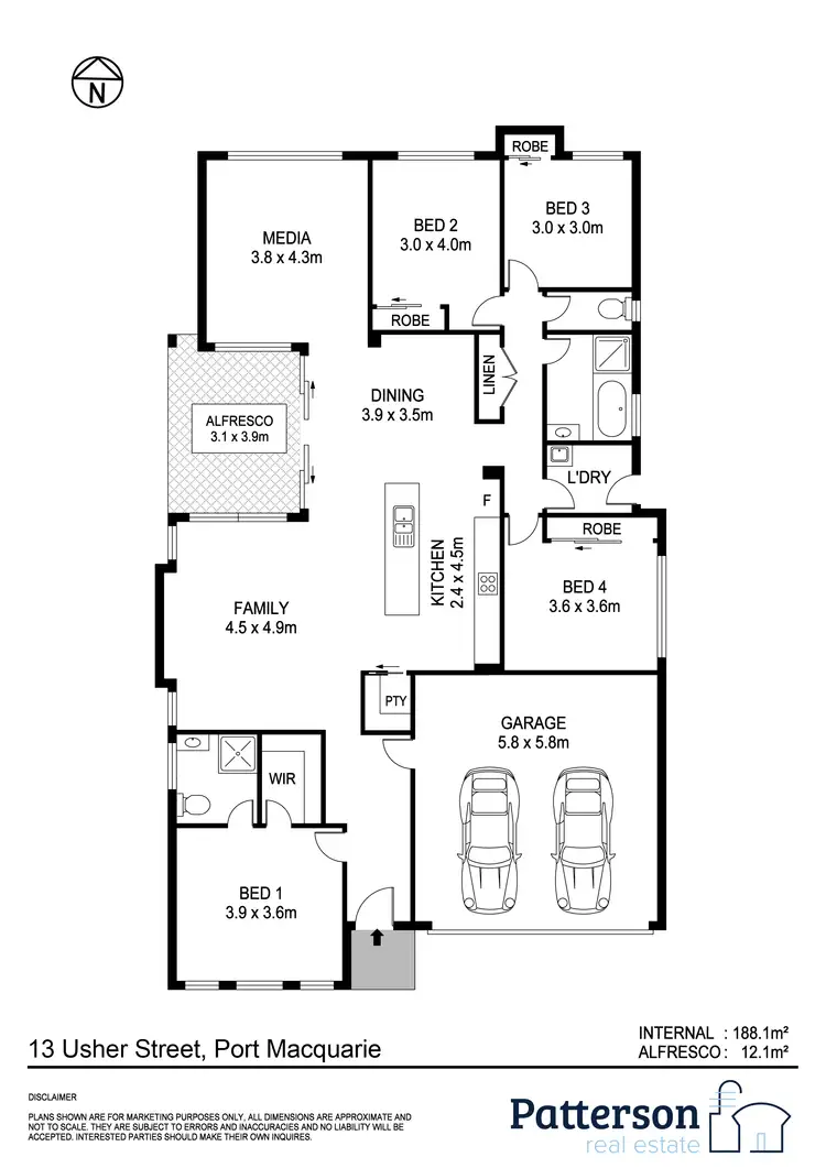 Floorplan of Homely house listing, 13 Usher St, Port Macquarie NSW 2444