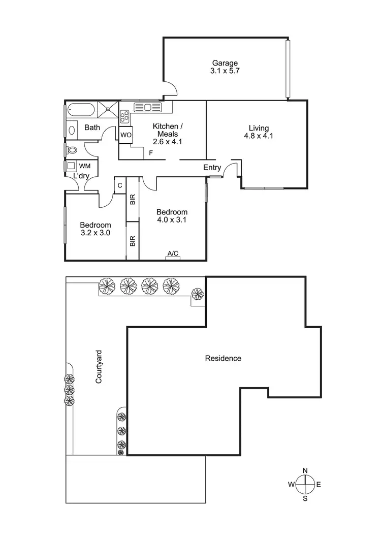 Floorplan of Homely unit listing, Unit 3/50 Fewster Rd, Hampton VIC 3188