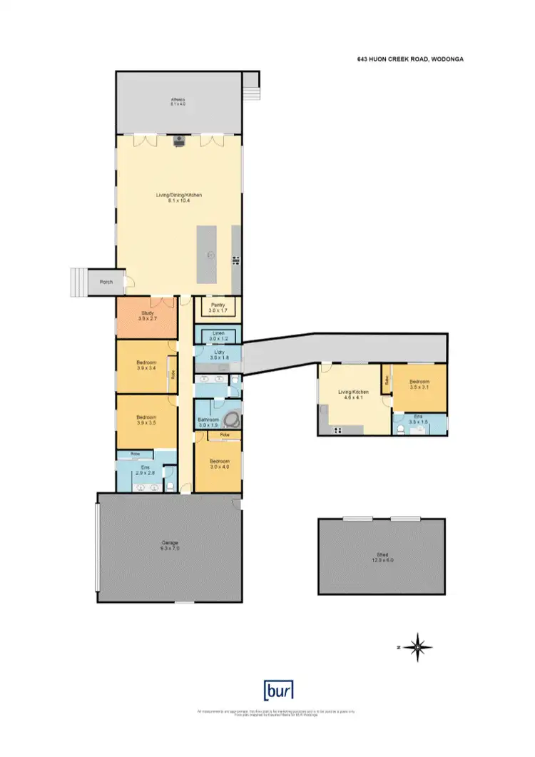 Floorplan of Homely rural property listing, 643 Huon Creek Rd, Wodonga VIC 3690
