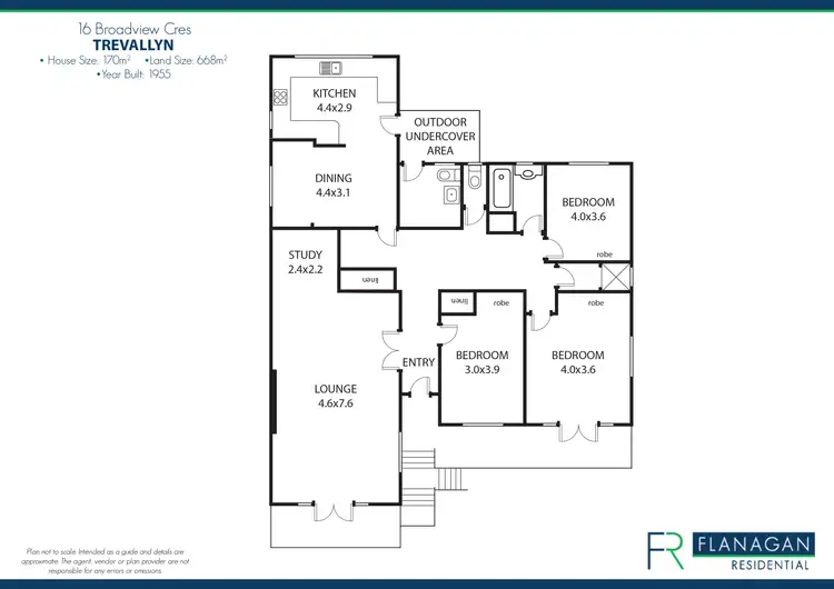 Floorplan of Homely house listing, 16 Broadview Cres, Trevallyn TAS 7250