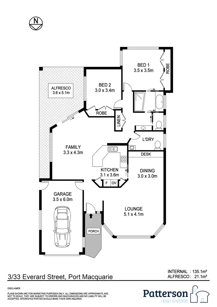 Floorplan of Homely villa listing, Unit 3/33 Everard St, Port Macquarie NSW 2444