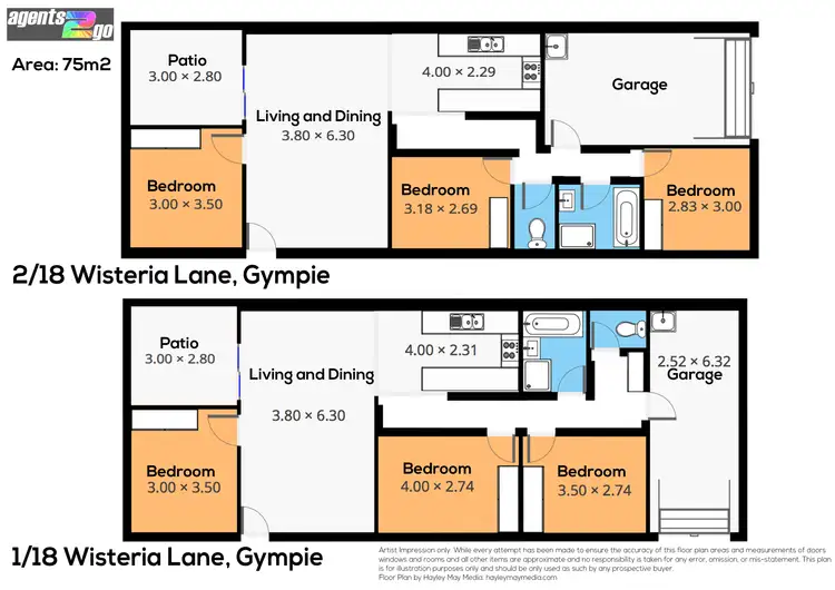 Floorplan of Homely unit listing, Unit 1 & 2/18 Wisteria Lane, Southside QLD 4570