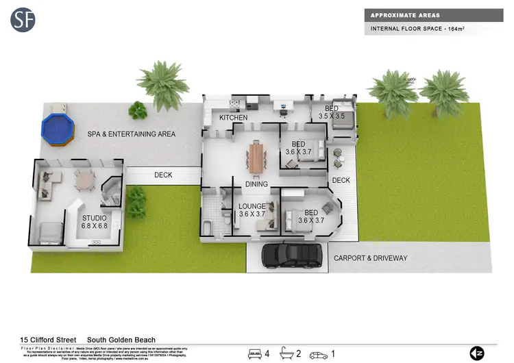 Floorplan of Homely house listing, 15 Clifford St, South Golden Beach NSW 2483