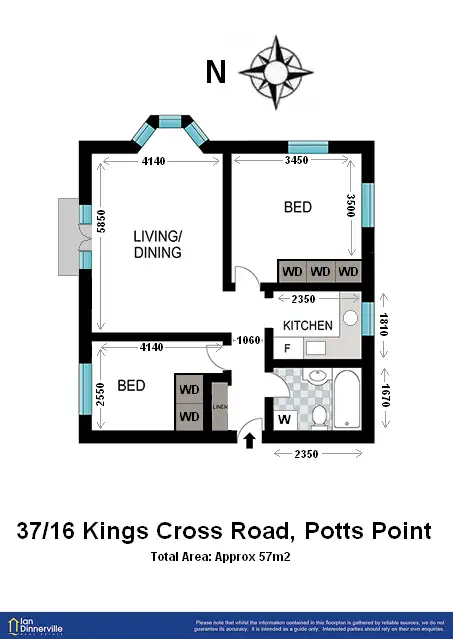Floorplan of Homely unit listing, 37/16 Kings Cross Road, Potts Point NSW 2011