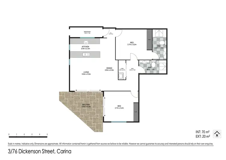 Floorplan of Homely unit listing, Unit 3/76 Dickenson St, Carina QLD 4152