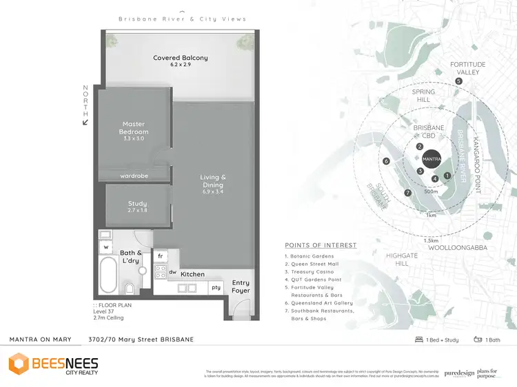 Floorplan of Homely apartment listing, 3702/70 Mary Street, Brisbane City QLD 4000