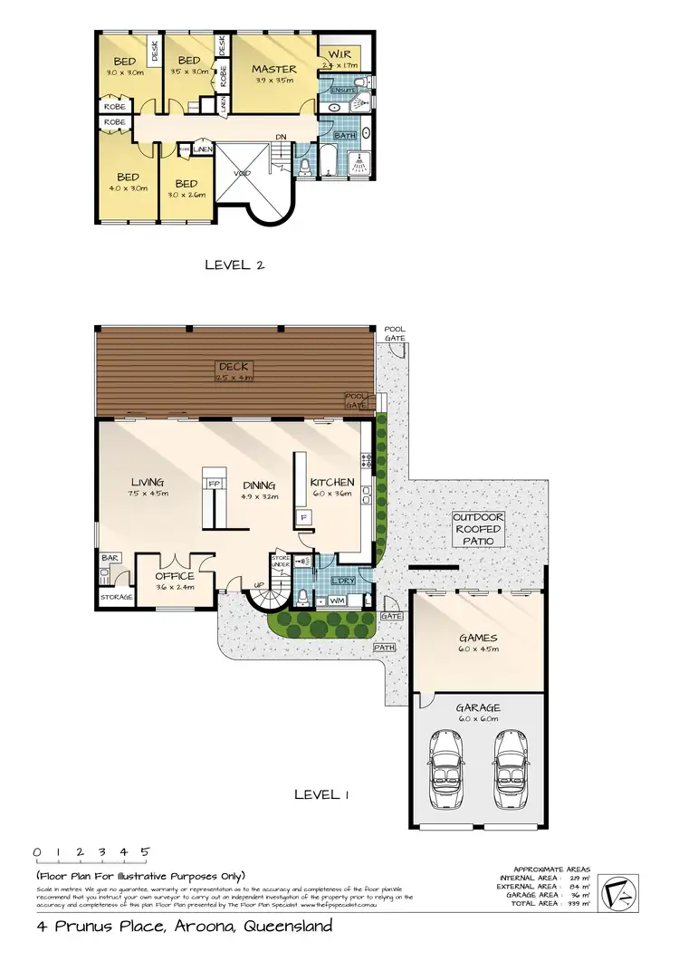 Floorplan of Homely house listing, 4 Prunus Pl, Aroona QLD 4551
