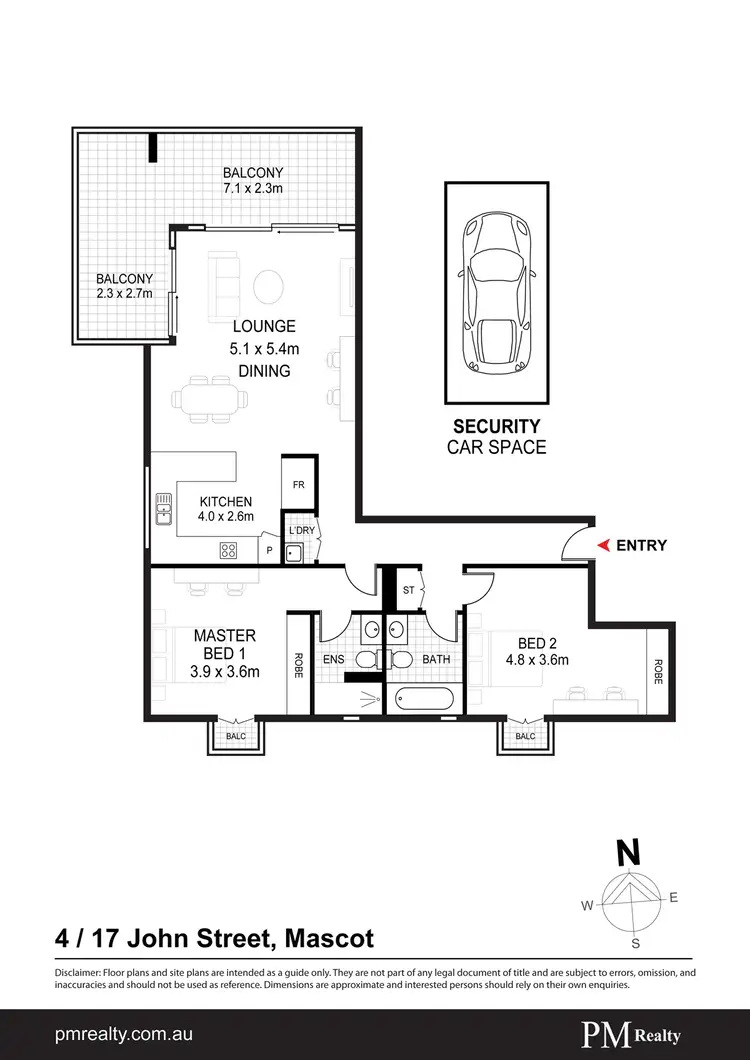 Floorplan of Homely apartment listing, 4/17 John St, Mascot NSW 2020