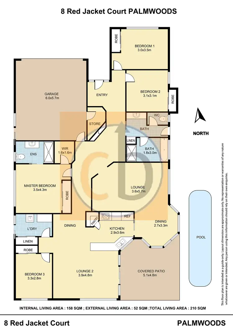 Floorplan of Homely house listing, 8 Red Jacket Ct, Palmwoods QLD 4555